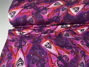 Bomuldsjersey - the nightmare before christmas i lilla toner